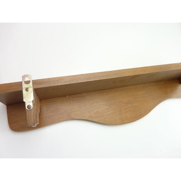 Vintage Wood Shelf Small Accent Display mcm Hanging Wall - Picture 3 of 5